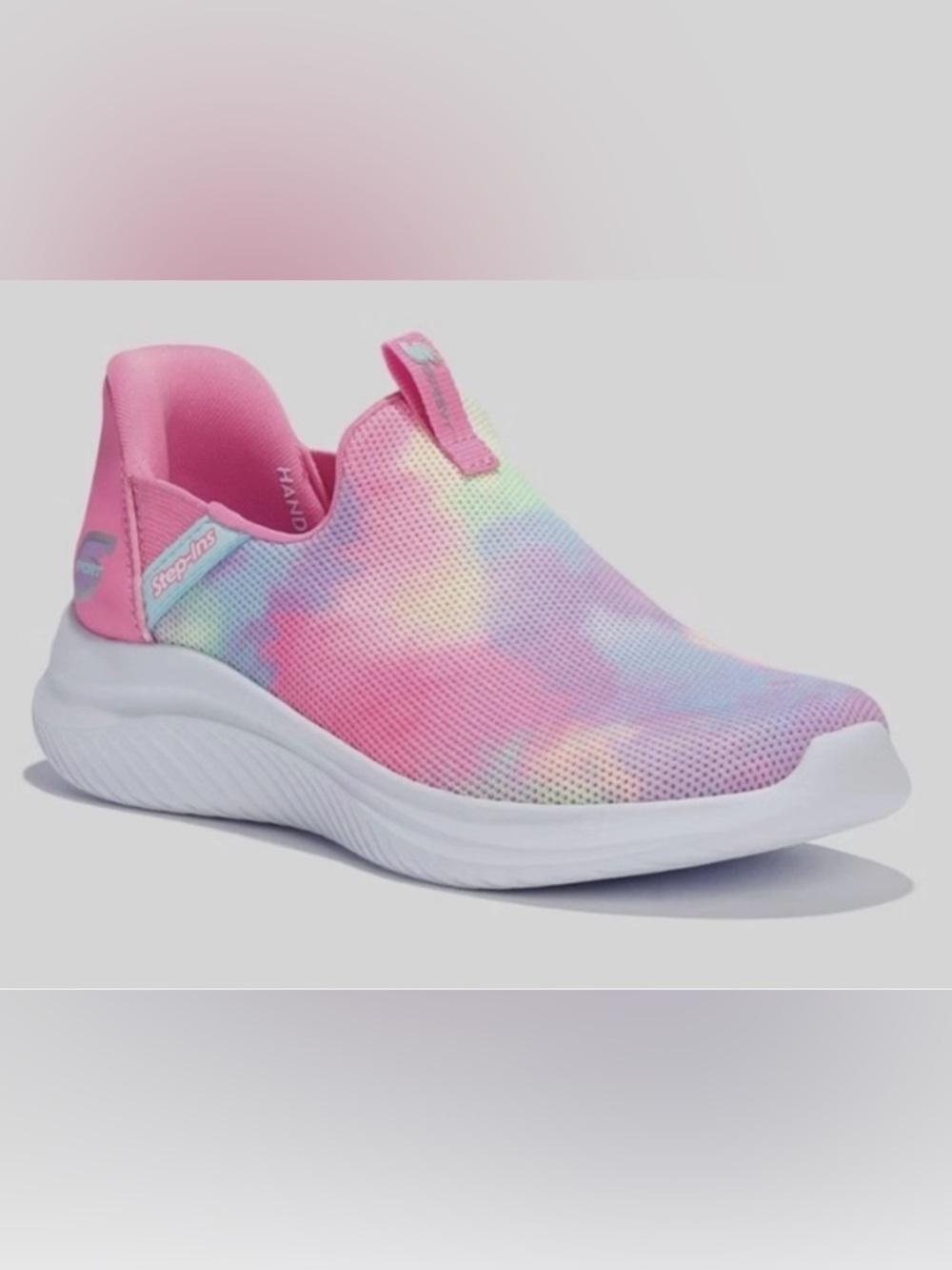 Girls' Slip-In Athletic Sketchers Sneakers in Pastel Rainbow Pink